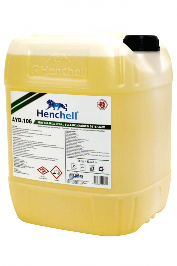 HENCHELL SERT SULARDA ETKİLİ,BULAŞIK MAKİNESİ DETERJANI 25K - 3