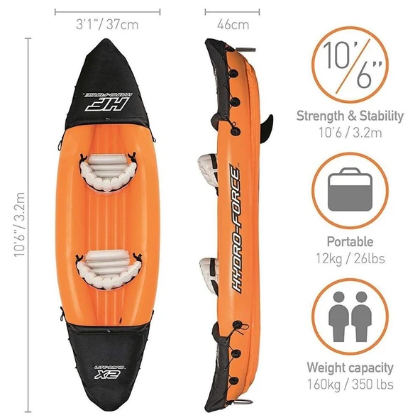 Bestway Hydro Force Lite-Rapid X2 Inflatable Kayak Şişme Kano - 7
