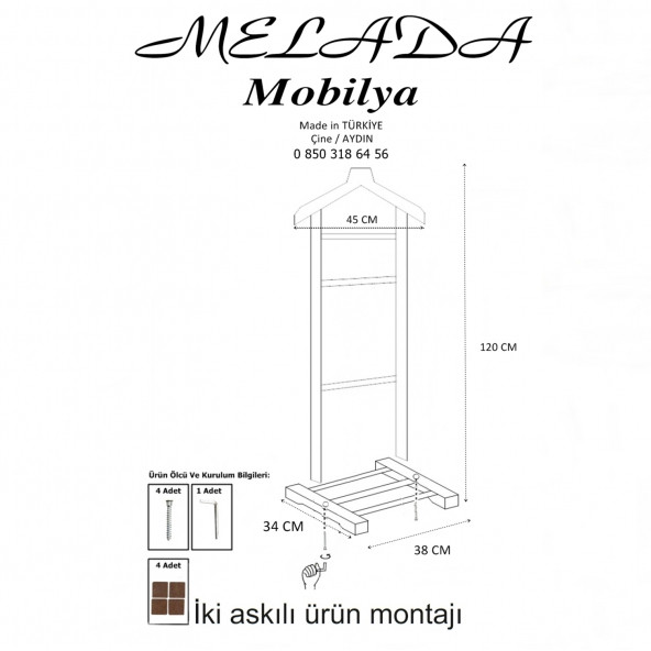 Melada Mobilya Gürgen Tekli Dilsiz Uşak Ham - 4