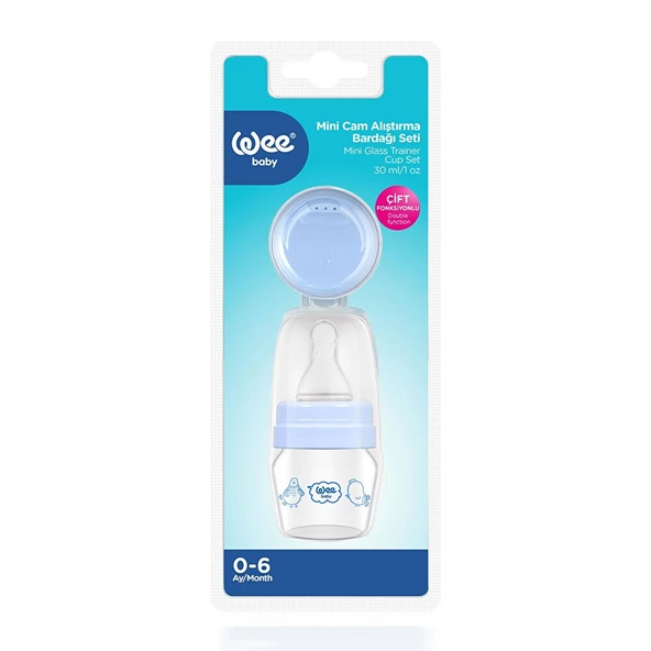 792 Wee Baby Mini Cam Alıştırma Bardağı Seti Mavi 30ml - 2