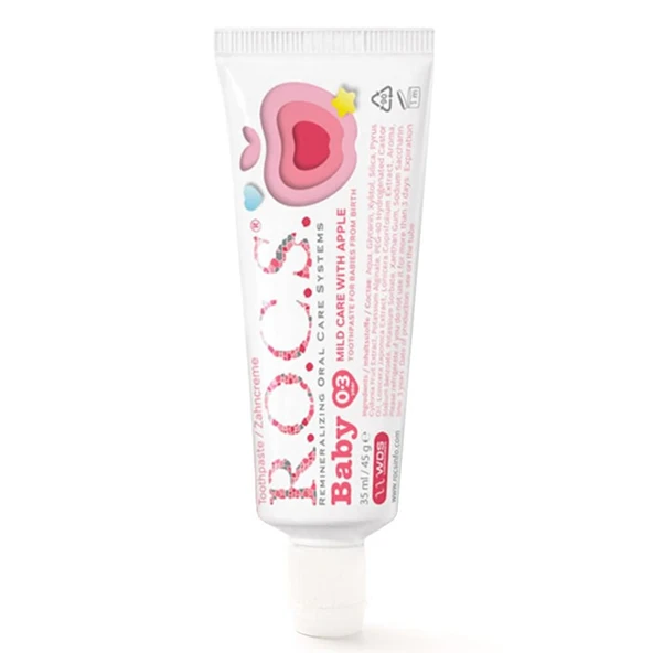 Baby Elma Püresi Tadında Yutulabilir Diş Macunu 0-3 Yaş 35 ml - 2