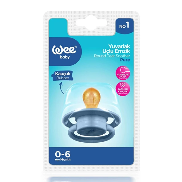 698 Wee Baby Pure Yuv.Kauçuk Emzik No:1 Mavi - 3