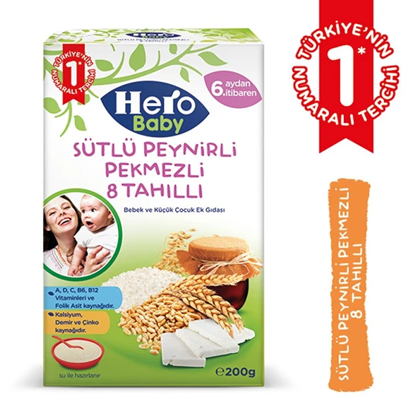Sütlü Peynirli Pekmezli 8 Tahıllı Kaşık Maması 200 gr - 3