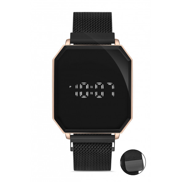 DESİNGSHOP Mıknatıslı Hasır Kordon Dijital Dokunmatik Unisex Kol Saati dsgnw124zf23