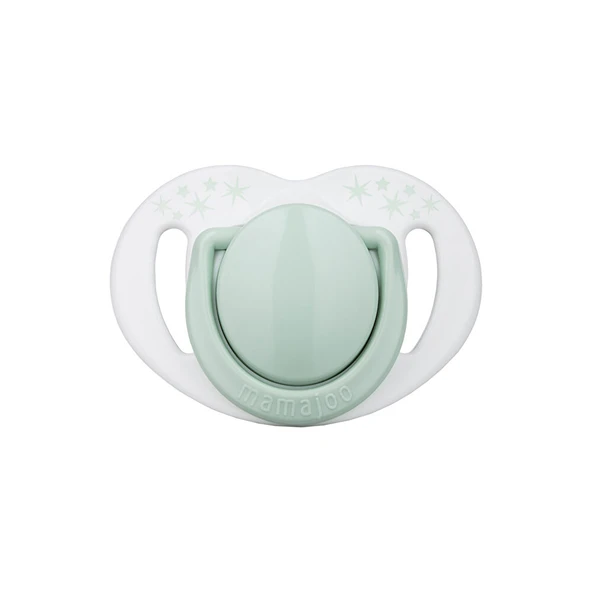 Powder Green Desenli 2'li Silikon Ortodontik Yalancı Emzik 6 Ay + (Kutulu) - 2
