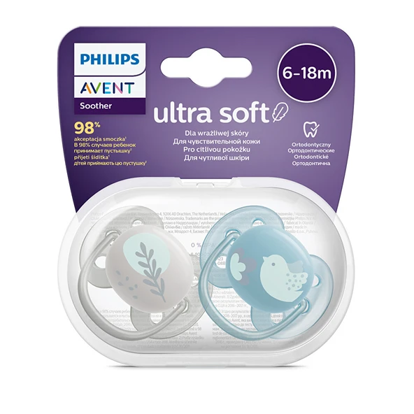 Ultra Soft Emzik 6-18 Ay, 2'li Paket, Erkek