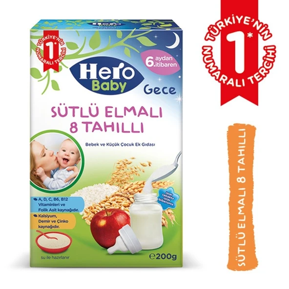 Gece Sütlü Elmalı 8 Tahıllı Kaşık Maması 200 gr - 3