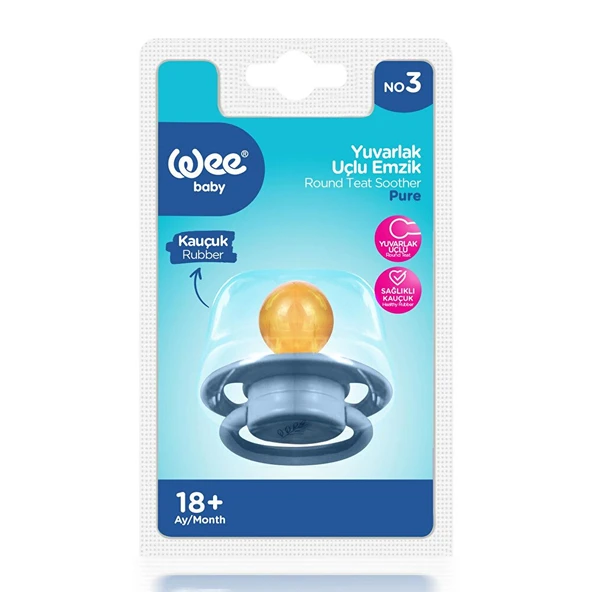700 Wee Baby Pure Yuv.Kauçuk Emzik No:3 Mavi - 2