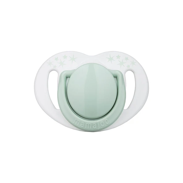 Powder Green Desenli 2'li Silikon Ortodontik Yalancı Emzik 12 Ay + (Kutulu) - 2