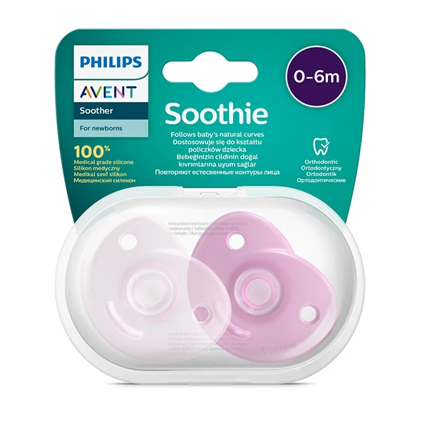 Soothie Emzik 0-6ay Pembe ikili - 2