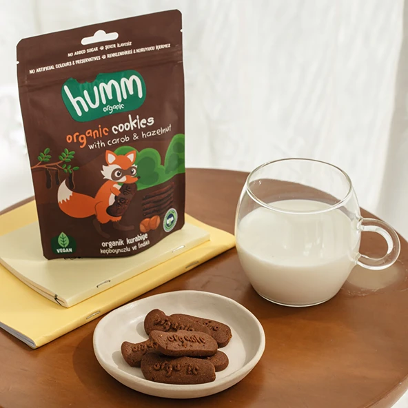 Organik Vegan Keçiboynuzlu ve Fındıklı Kurabiye 55 gr ürün görseli