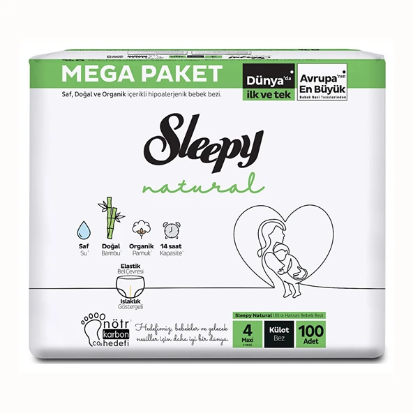 Natural Külot Bez Mega Fırsat Paketi 4 Beden 100 Ade ürün görseli