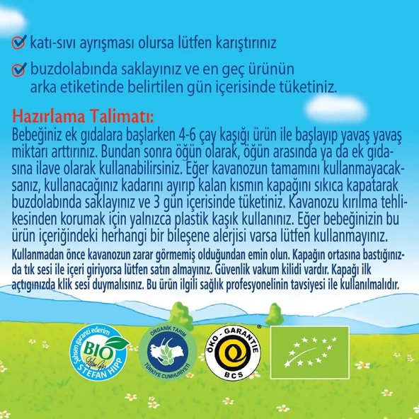 Organik Kayısılı Kavanoz Mama 125 gr - 3