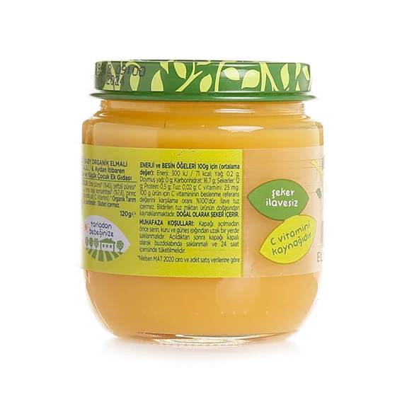 Organik Elmalı Şeftalili Kavanoz Mama 120 gr - 3
