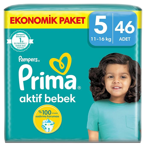 Bebek Bezi Aktif Bebek 5 Beden Junior Ekonomik Paket 11-16 kg 46 Adet ürün görseli