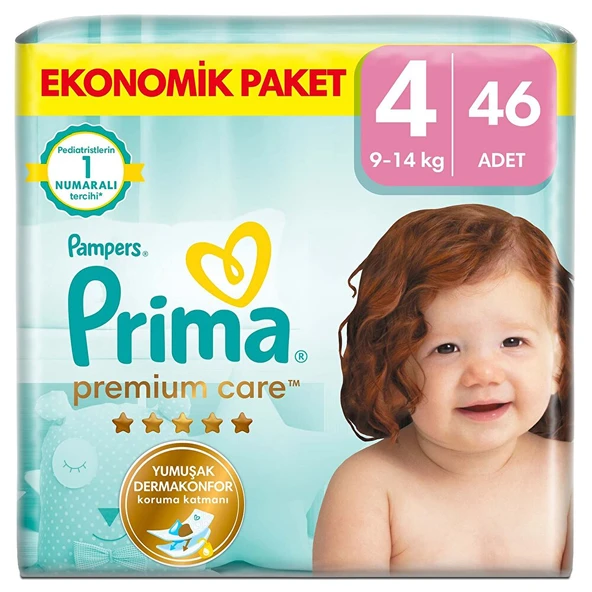 Bebek Bezi Premium Care 4 Beden Maxi Ekonomik Paket 9-14 kg 46 Adet ürün görseli