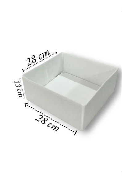 Balkan Room 2'li Beyaz Çekmece Içi Düzenleyici Organizer Set - Çok Amaçlı Dolap Içi Kutu Seti ( 28*28*13cm ) - Resim 2