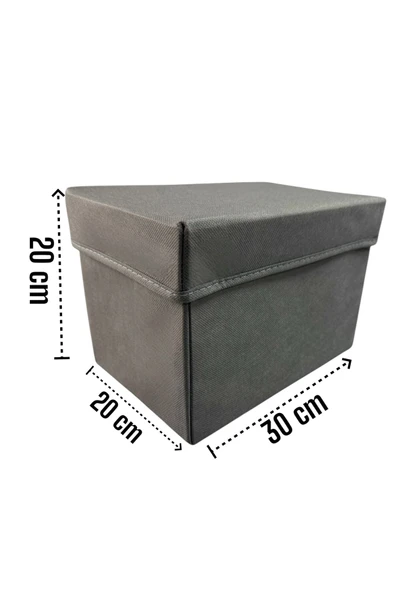 Balkan Room Antrasit Kapaklı Dolap İçi Düzenleyici Kutu Çok Amaçlı Saklama Kutusu Large 30x20x20 cm - 3