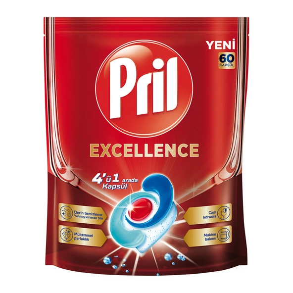 Pril Excellence Bulaşık Kapsülü 60'lı 1.086 G ürün görseli