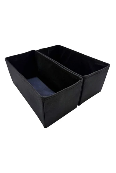 Balkan Room 2'li Siyah Çekmece Içi Düzenleyici Organizer Set - Çok Amaçlı Dolap Içi Kutu Seti ( 28*13*13 ) ürün görseli 1