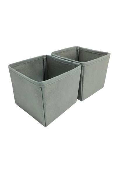 Balkan Room 2'li Gri Çekmece Içi Düzenleyici Organizer Set - Çok Amaçlı Dolap Içi Kutu Seti ( 13*13*13 )