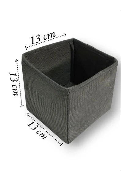 Balkan Room Antrasit 2'li Çekmece Içi Düzenleyici Organizer Set - Çok Amaçlı Dolap Içi Kutu Seti ( 13*13*13 ) - 2