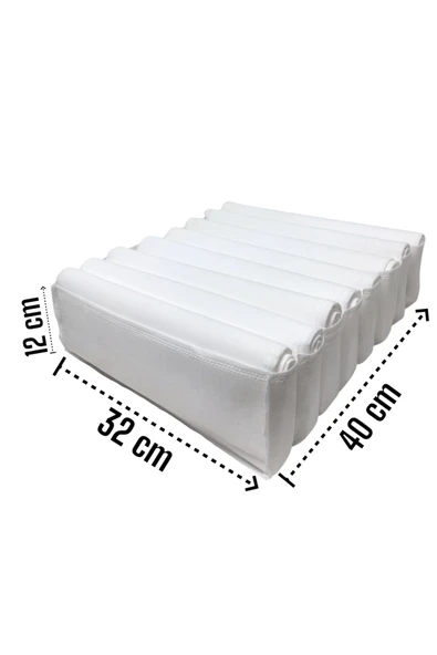 Balkan Room 4 Adet Beyaz Akordiyon Tipi Large 8 Gözlü Çekmece İçi Düzenleyici Dolap Organizer Seti 40x32x12 cm - 3
