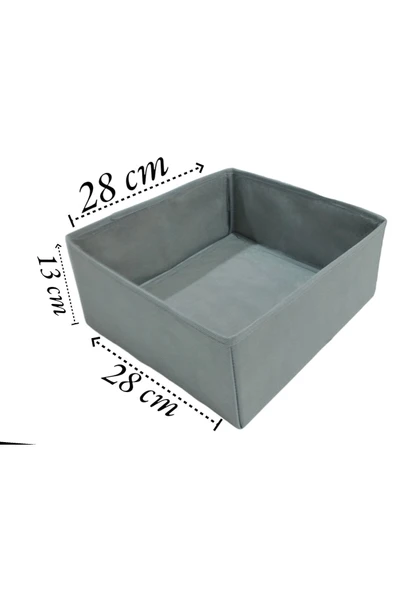 Balkan Room 2'li Gri Çekmece Içi Düzenleyici Organizer Set - Çok Amaçlı Dolap Içi Kutu Seti ( 28*28*13cm ) - Resim 2