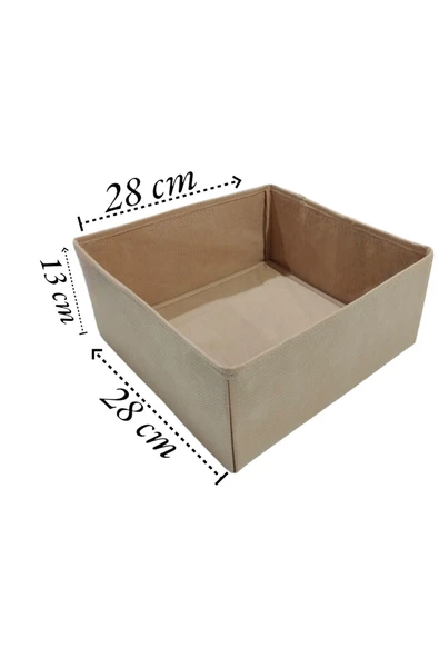 Balkan Room 2'li Bej Çekmece Içi Düzenleyici Organizer Set - Çok Amaçlı Dolap Içi Kutu Seti ( 28*28*13cm ) - 3