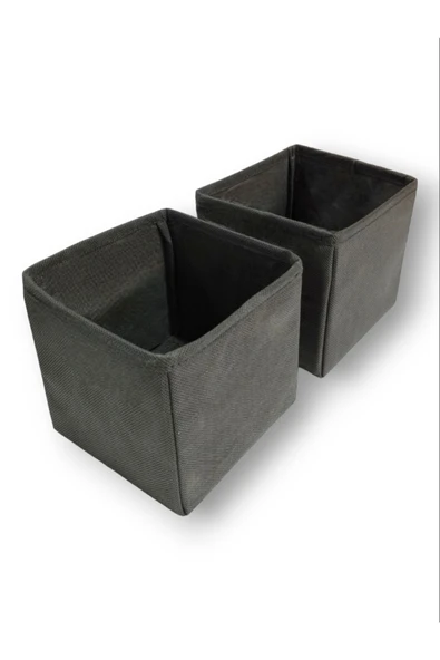 Balkan Room Antrasit 2'li Çekmece Içi Düzenleyici Organizer Set - Çok Amaçlı Dolap Içi Kutu Seti ( 13*13*13 )