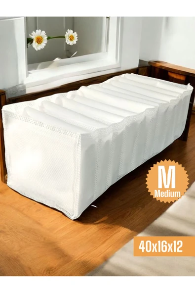 Balkan Room Beyaz Akordiyon Tipi Medium 11 Gözlü Çekmece Içi Düzenleyici Dolap Organizer 40x16x12 Cm