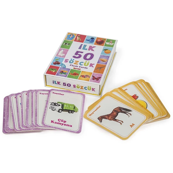 Dıy Toy İlk 50 Sözcük Bebek Eğitici Oyuncak Flash Cards - 3