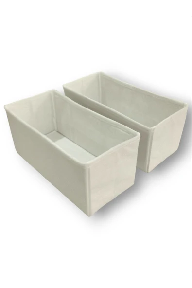Balkan Room 2'li Beyaz Çekmece Içi Düzenleyici Organizer Set - Çok Amaçlı Dolap Içi Kutu Seti ( 28*13*13 )