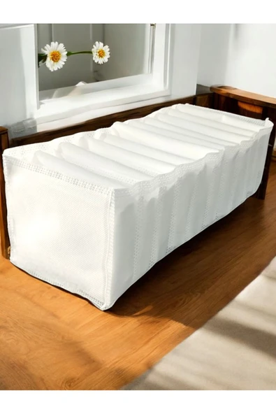 Balkan Room 6 Adet Beyaz Akordiyon Tipi Medium 11 Gözlü Çekmece İçi Düzenleyici Dolap Organizer Seti 40x16x12 cm - Resim 5