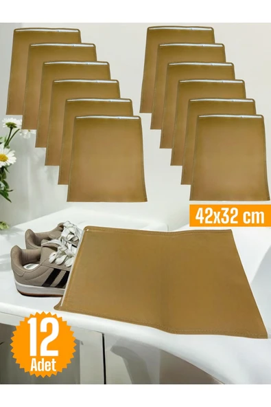 Balkan Room 12 Adet Bej Ayakkabı Saklama Çantası Seyahat Hurcu Çok Amaçlı Fermuarlı Çekmece Valiz Düzenleyici