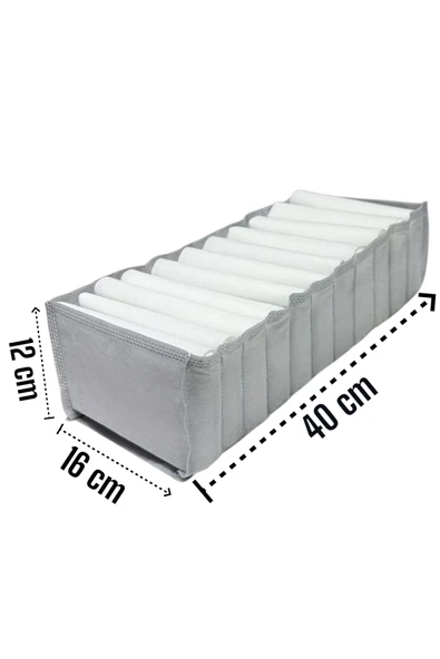 Balkan Room 2 Adet Gri Akordiyon Tipi Medium 11 Gözlü Çekmece Içi Düzenleyici Dolap Organizer Seti 40x16x12 Cm - 2