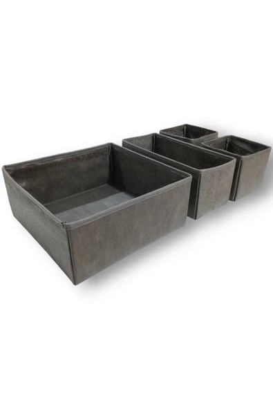 Balkan Room Antrasit 4'lü Çekmece Içi Düzenleyici Organizer Set - Çok Amaçlı Dolap Içi Kutu Seti ürün görseli 1