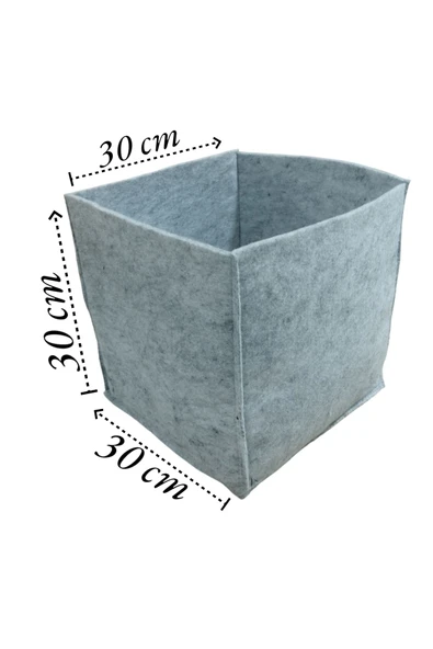 Balkan Room 2 Adet Gri Keçe Kutu Çok Amaçlı Organizer Dolap İçi Düzenleyici 30x30x30 - 2