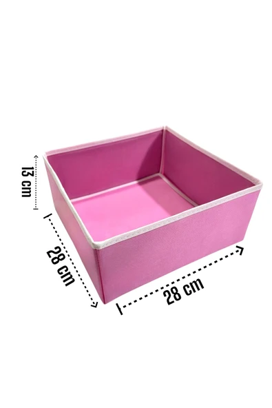 Balkan Room 2'li Pembe Çekmece İçi Düzenleyici Organizer Set - Çok Amaçlı Dolap İçi Kutu Seti ( 28*28*13cm ) - 3
