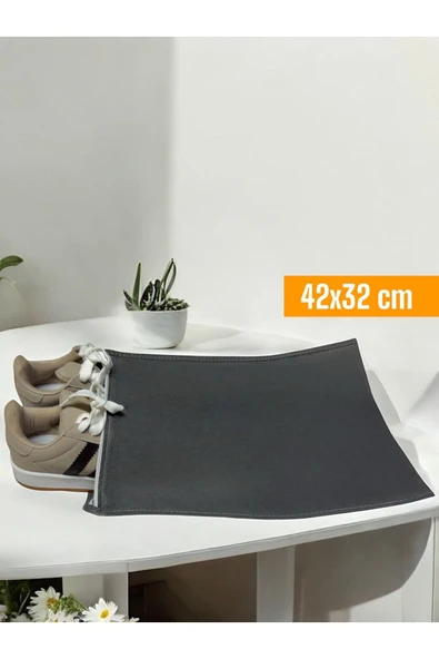 Balkan Room 2 Adet Antrasit Ayakkabı Saklama Çantası Seyahat Hurcu ÇokAmaçlı Fermuarlı Çekmece Valiz Düzenleyici - Resim 4