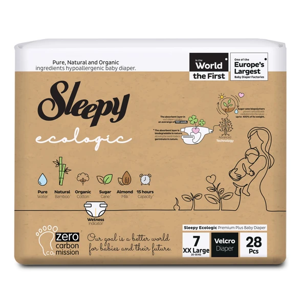 Sleepy Ecologıc Bebek Bezı 7 Beden Xxl 20-30 Kg 28'Lı ürün görseli