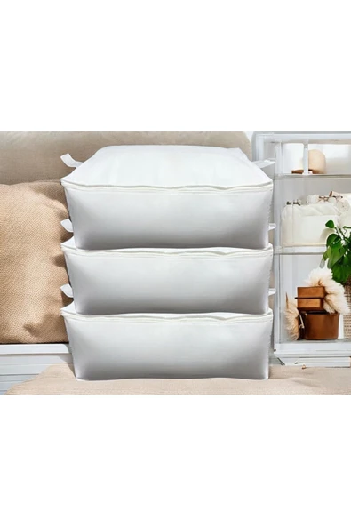 Balkan Room 3 Adet Beyaz Baza Altı Ve Çekyat Tipi Hurç 62 X 44 X 22 Cm XLarge - Resim 3