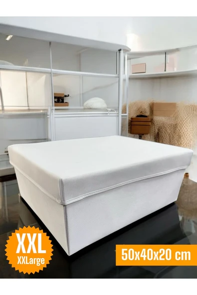 Balkan Room Kapaklı Dolap İçi Düzenleyici Kutu Çok Amaçlı Saklama Kutusu XXLarge 50x40x20 cm - 9