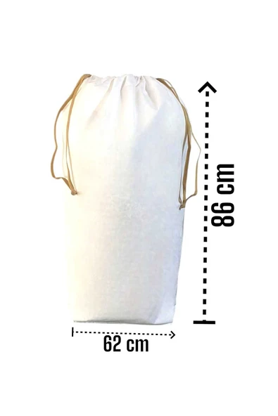 Balkan Room Beyaz Büzgülü Hurç 3'lü Set - XXL ,XL, L - Taşınma Çantası - Yorgan Yastık Çamaşır Saklama Torbası - 3
