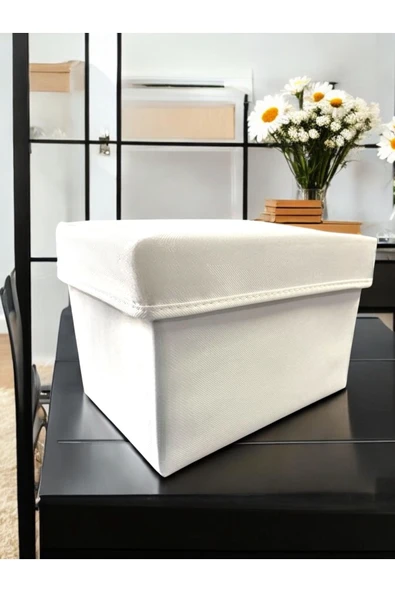 Balkan Room 4 Adet Beyaz Kapaklı Dolap İçi Düzenleyici Kutu Çok Amaçlı Saklama Kutusu Large 30x20x20 cm - 3