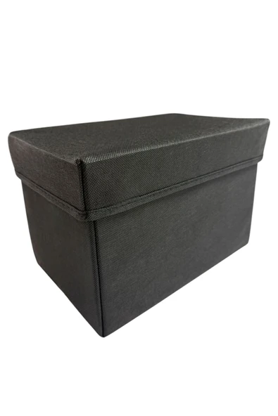 Balkan Room 3 Adet Siyah Kapaklı Dolap İçi Düzenleyici Kutu Çok Amaçlı Saklama Kutusu Large 30x20x20 cm - 5