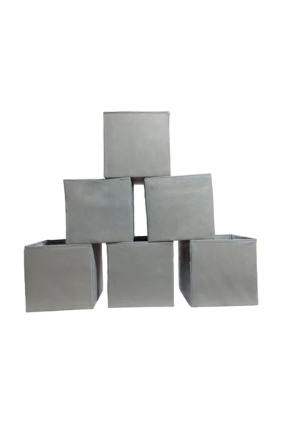 Balkan Room 6 Adet Gri Çok Amaçlı Dolap Düzenleyici Kutu Dekoratif Saklama Kutusu Raf Organizer Large - 2