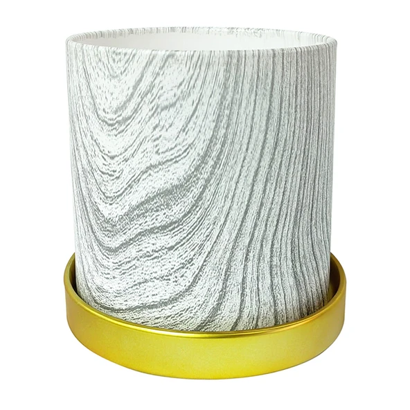 Gardenzone Desenli Seramik Saksı 13.3 x 13.3 x 13.3 Cm