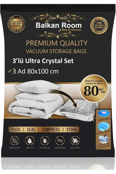 Balkan Room Vakum Hurcu 3’lü Ultra Diamond Set Vakumlu Hurç Vakumlu Poşet - Resim 4