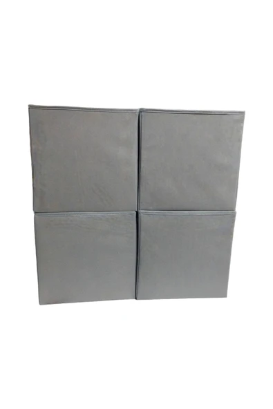 Balkan Room 4 Adet Gri Çok Amaçlı Dolap Düzenleyici Kutu Dekoratif Saklama Kutusu Raf Organizer Large - 2